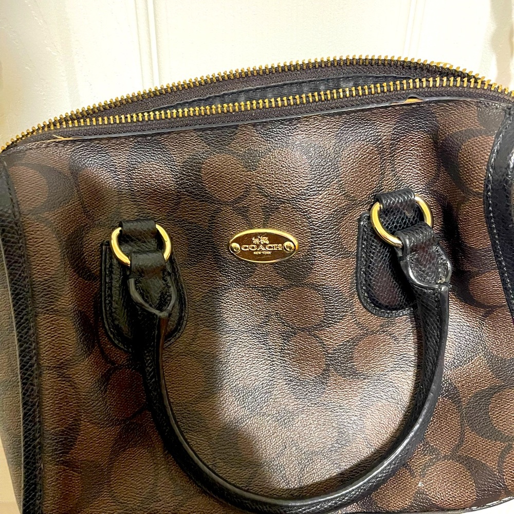 Coach Rowan Satchel in signature canvas.  Gently used Excellent condition.